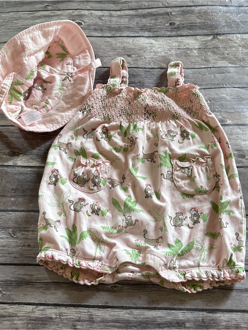 Janie and Jack monkey romper with hat